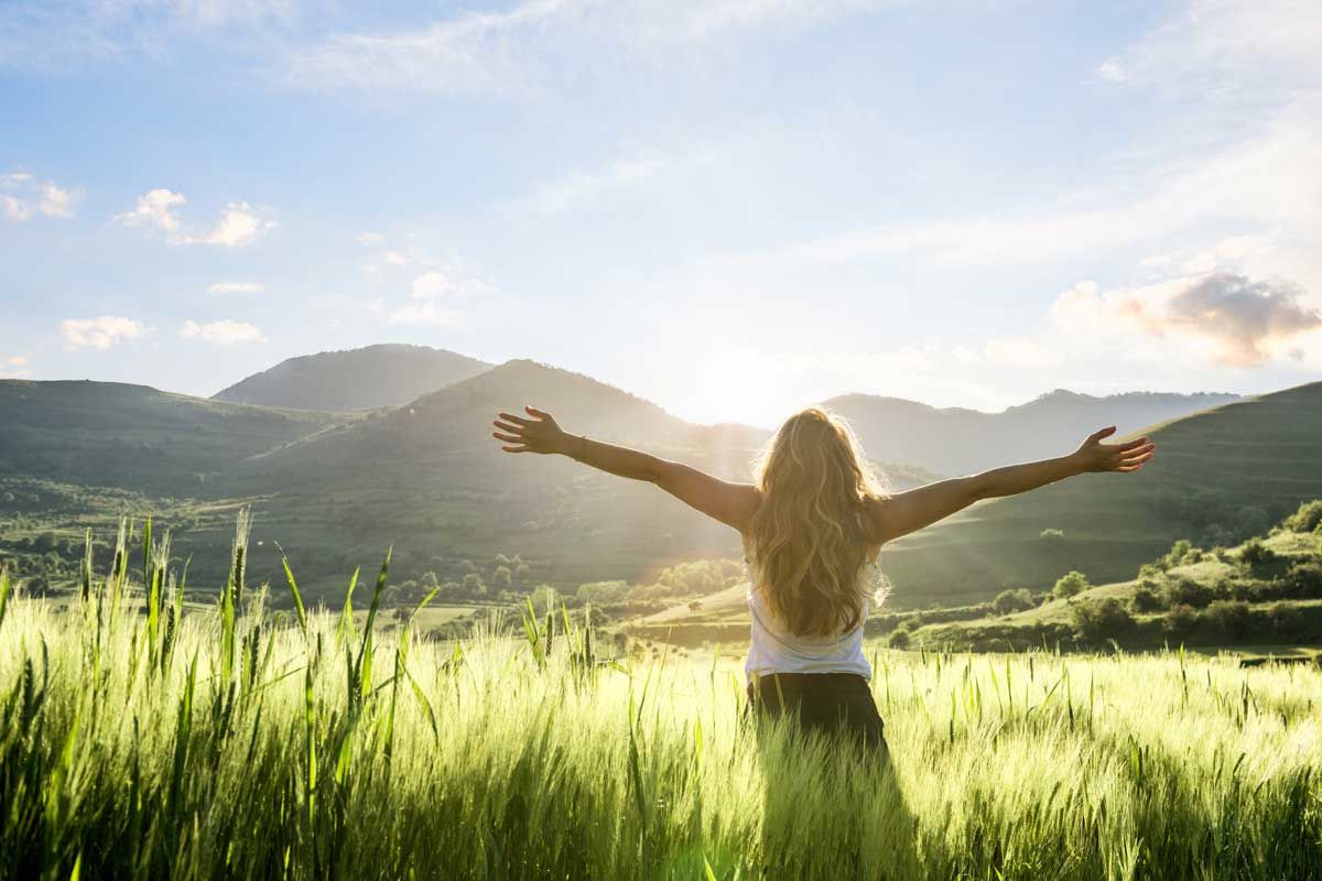 woman in outdoors in sunshine